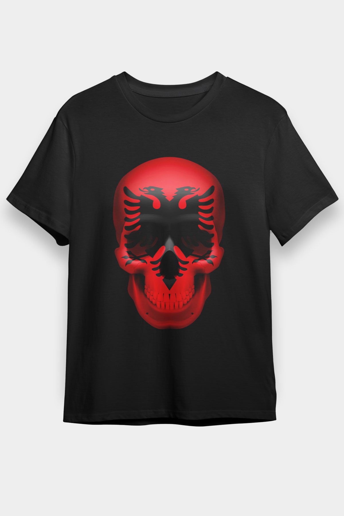 Arnavutluk Siyah Unisex Tişört T-Shirt - TişörtFabrikası