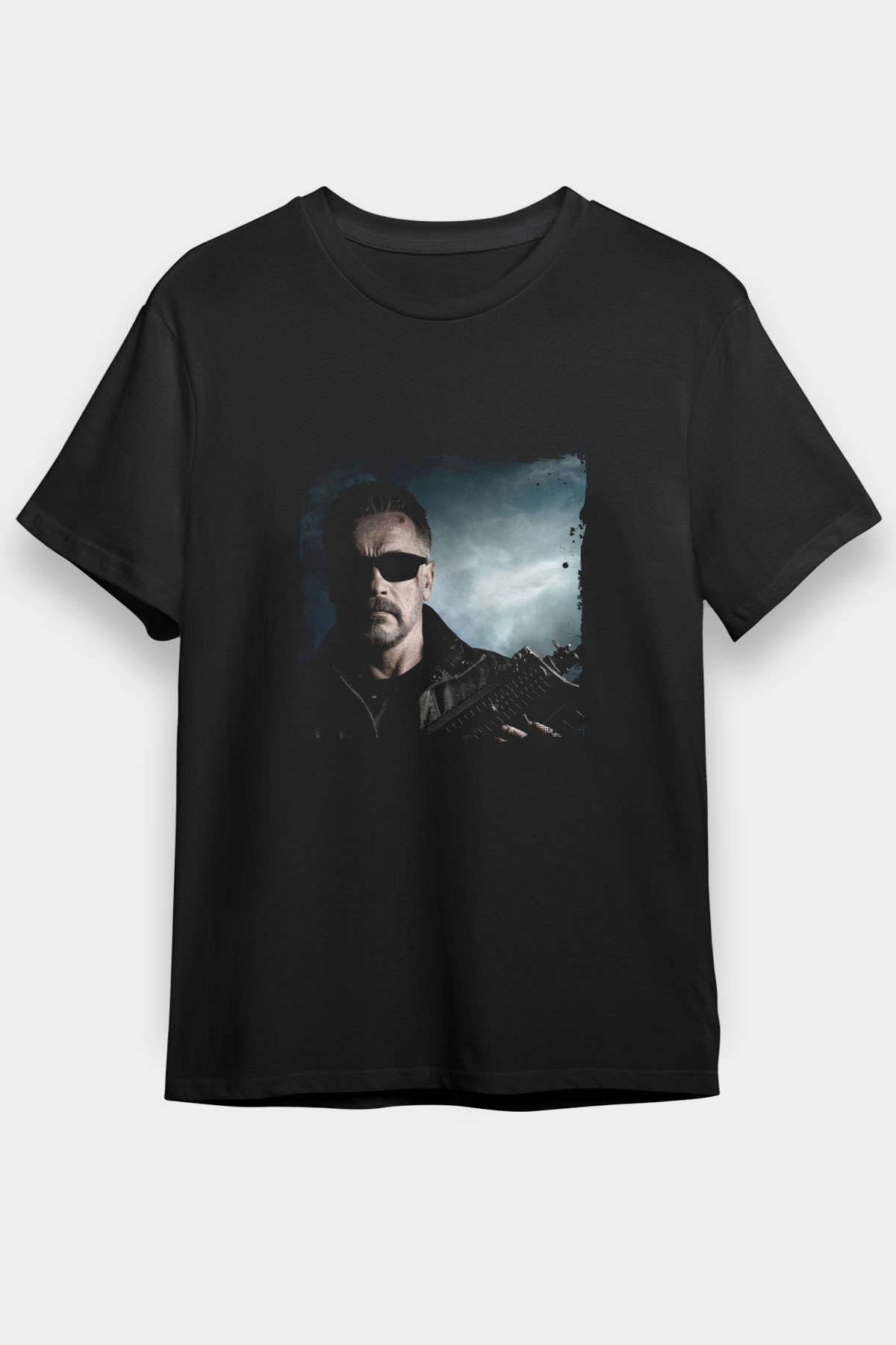 Arnold Schwarzenegger Baskılı Unisex Siyah Tişört