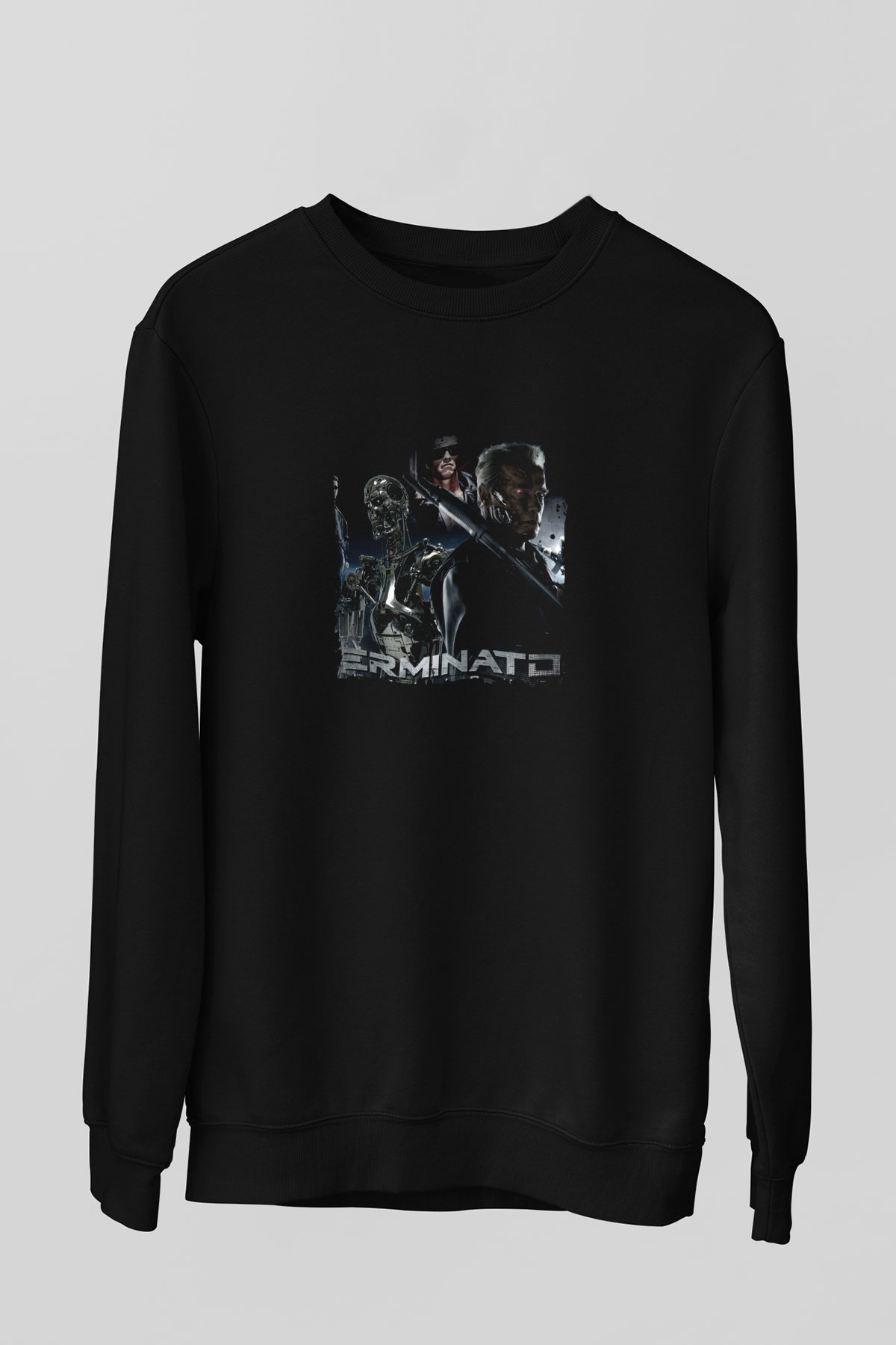 Arnold Schwarzenegger Baskılı Unisex Siyah Sweatshirt