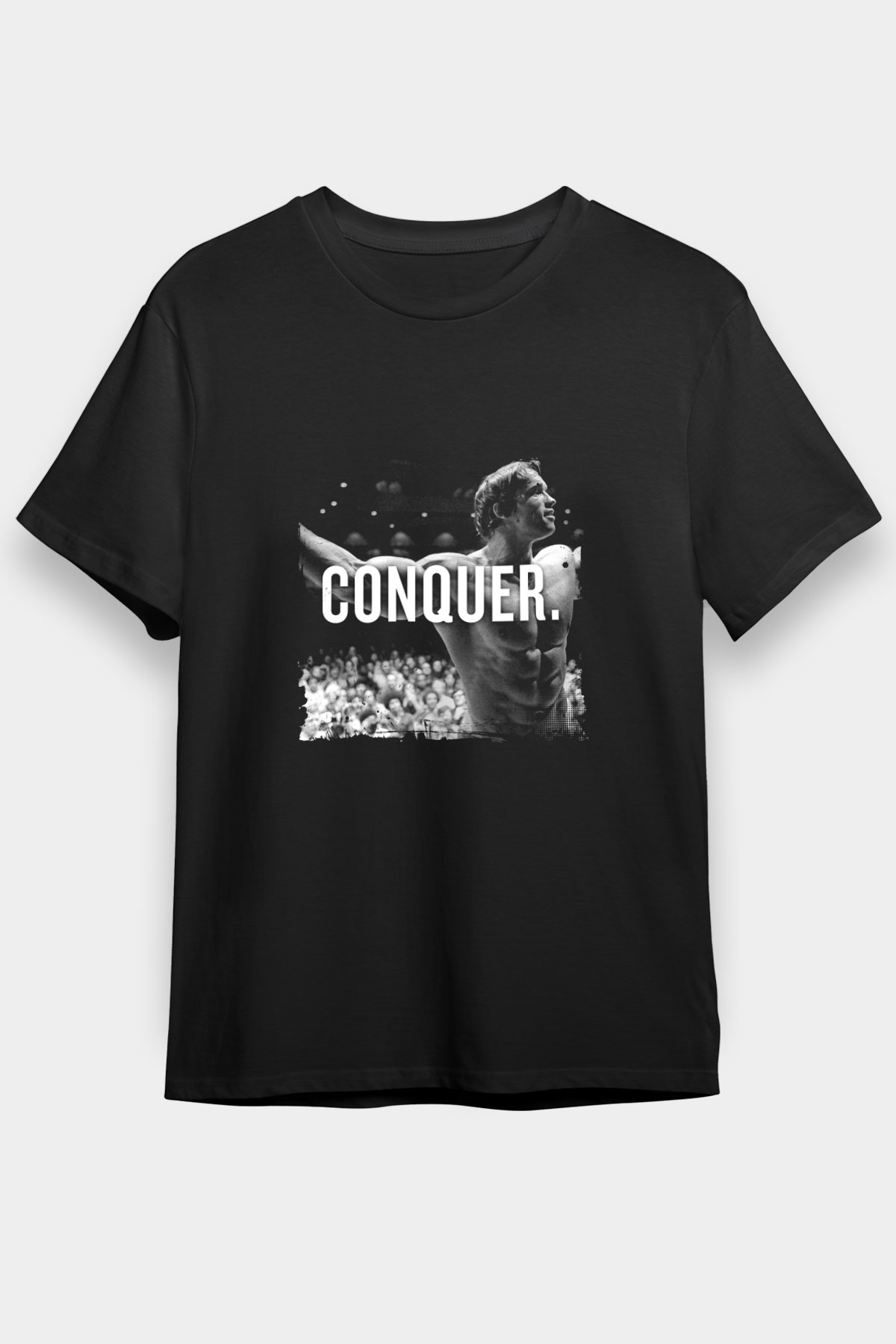 Arnold Schwarzenegger Baskılı Unisex Siyah Tişört