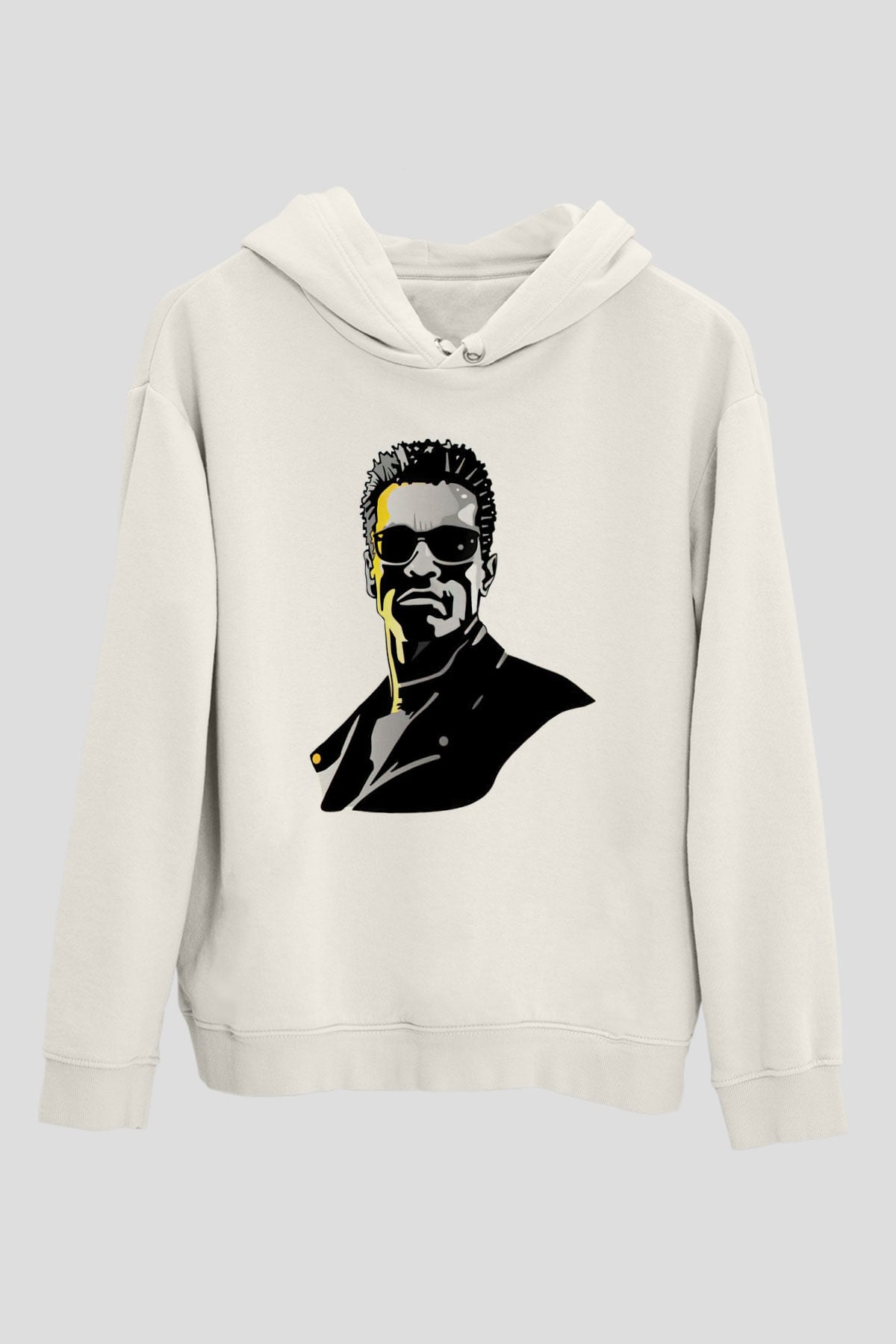 Arnold Schwarzenegger Beyaz Unisex Kapüşonlu Sweatshirt
