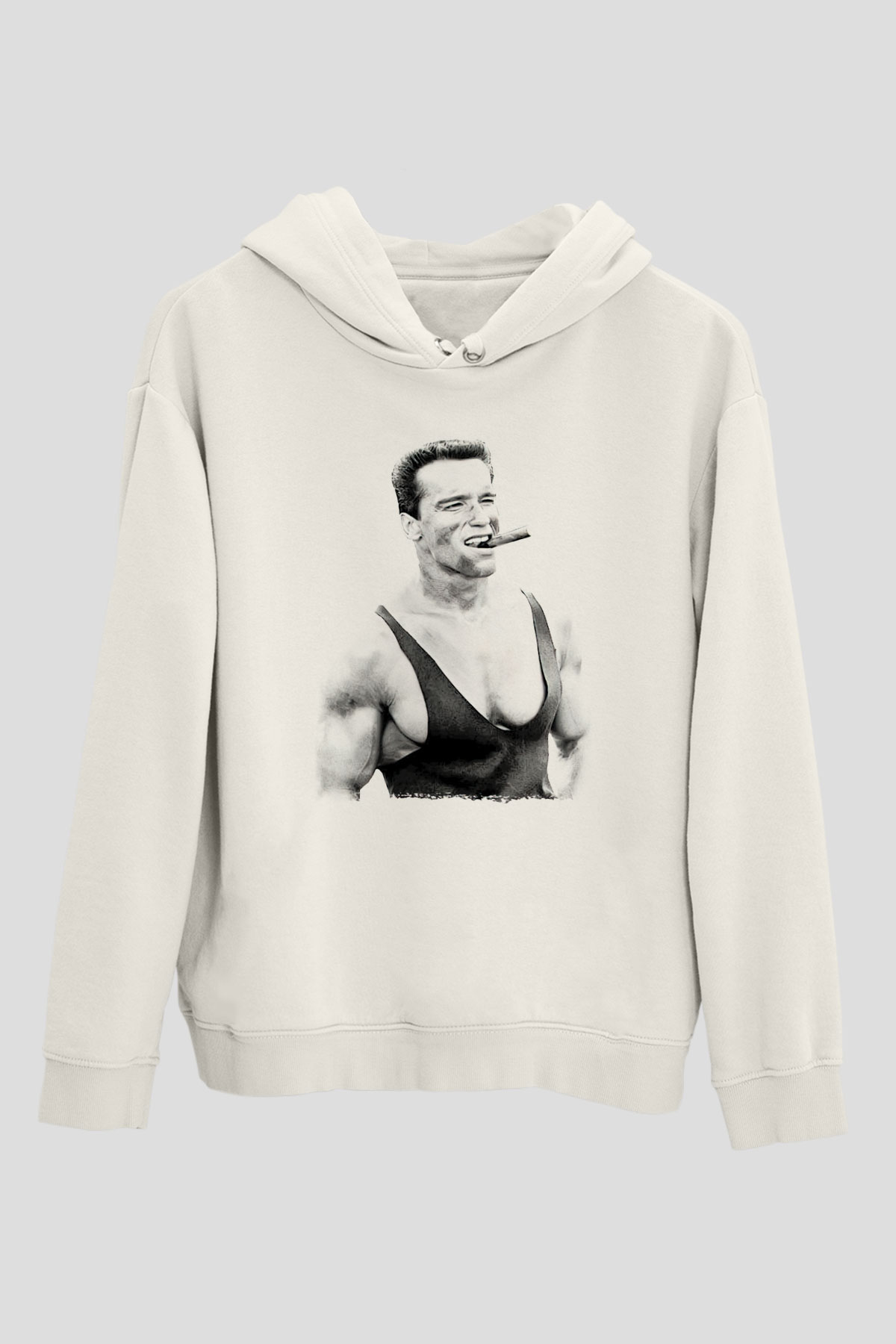 Arnold Schwarzenegger Beyaz Unisex Kapüşonlu Sweatshirt