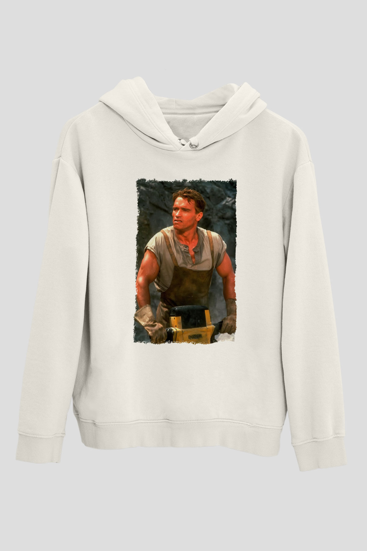 Arnold Schwarzenegger Beyaz Unisex Kapüşonlu Sweatshirt