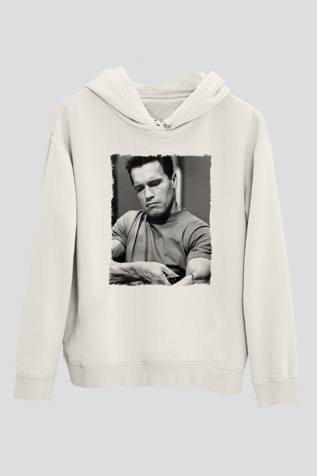 Arnold Schwarzenegger Beyaz Unisex Kapüşonlu Sweatshirt