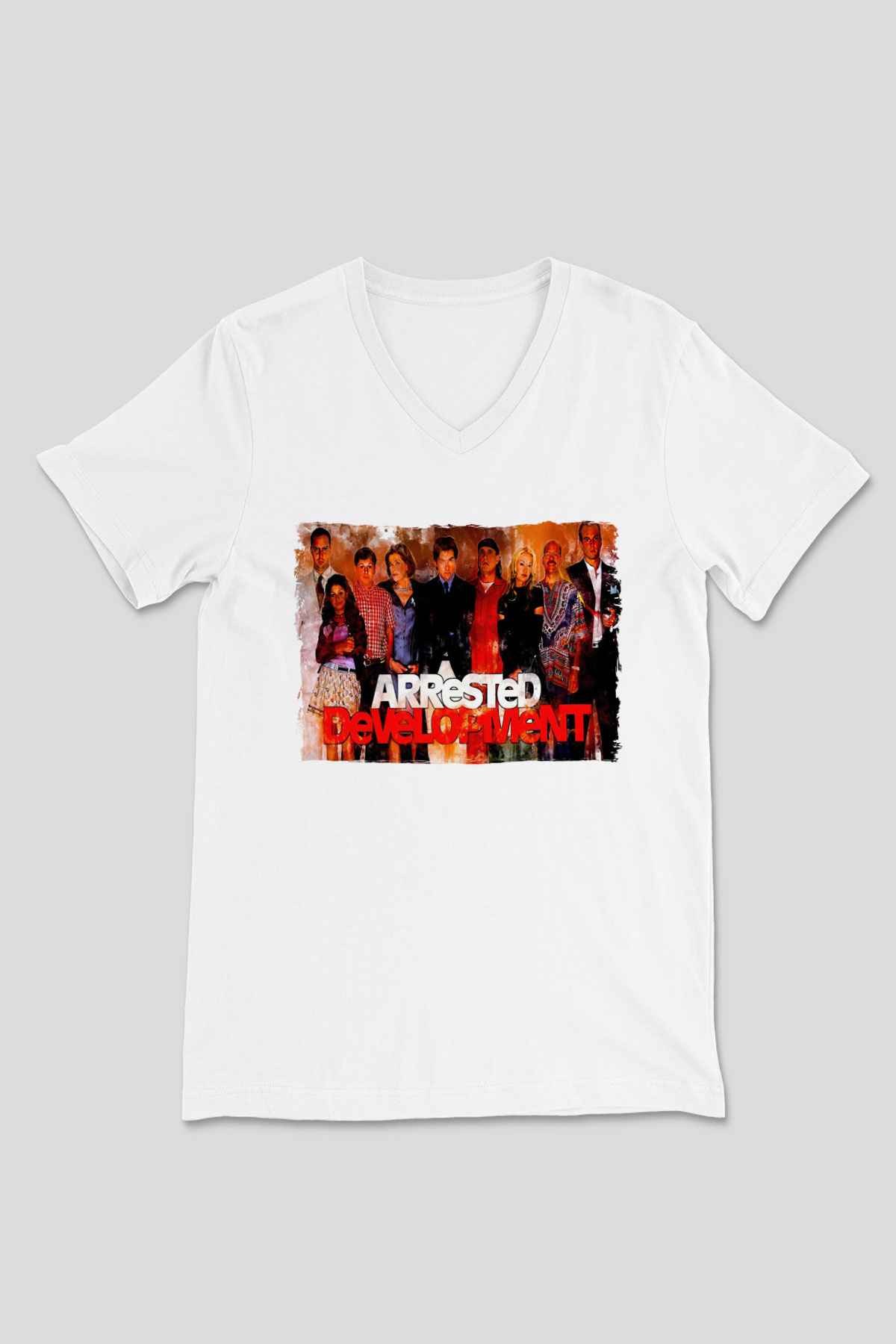 Arrested Development Beyaz Unisex V Yaka Tişört