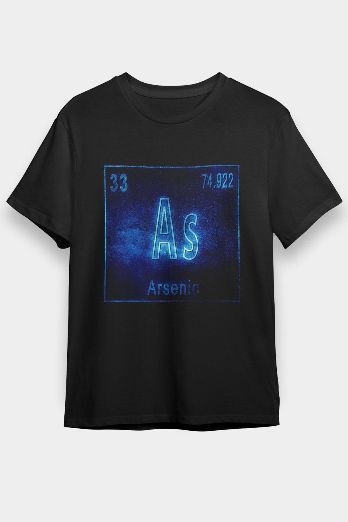Arsenic Atom Numarası Baskılı Unisex Siyah Tişört