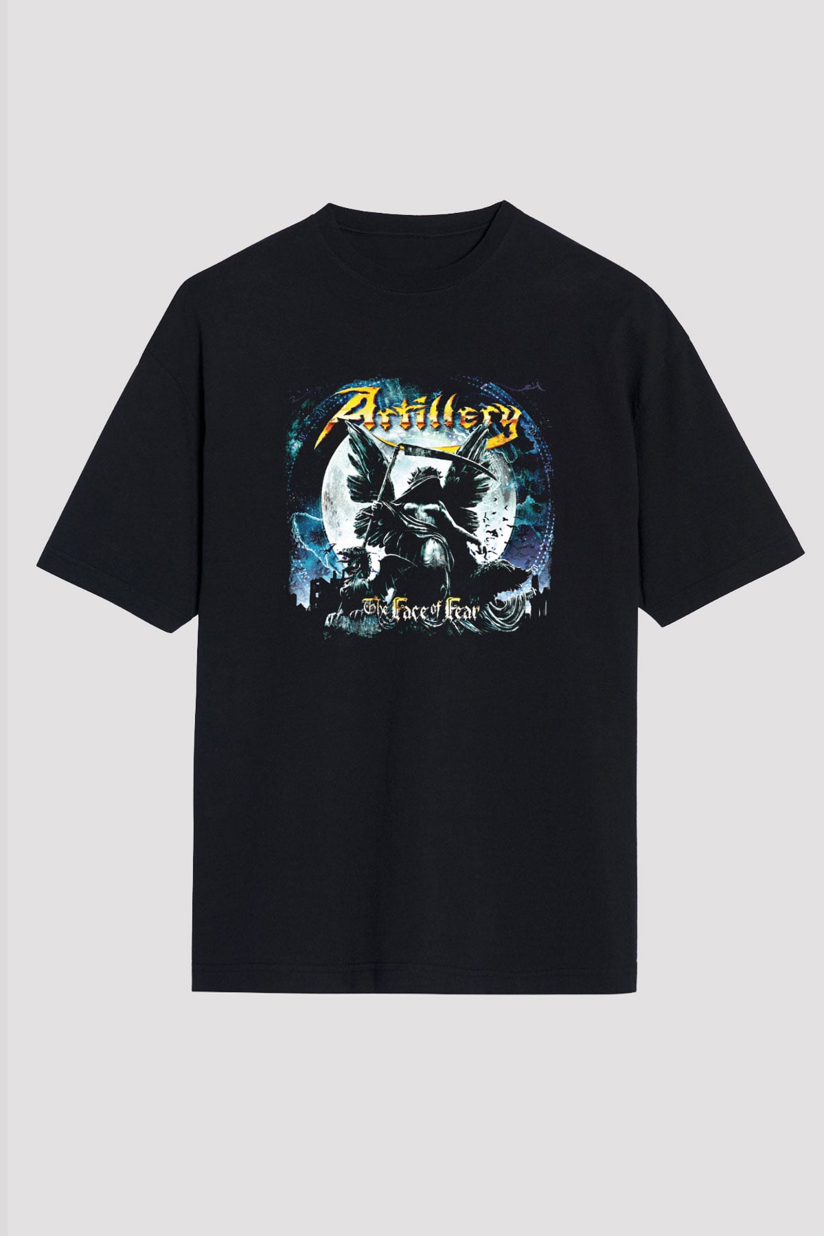 Artillery Baskılı Unisex Siyah Oversize Tişört
