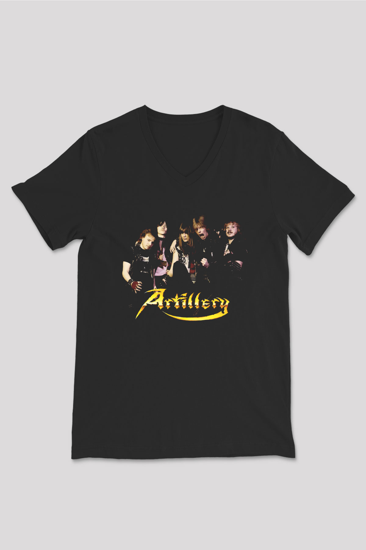Artillery Siyah Unisex V Yaka Tişört T-Shirt