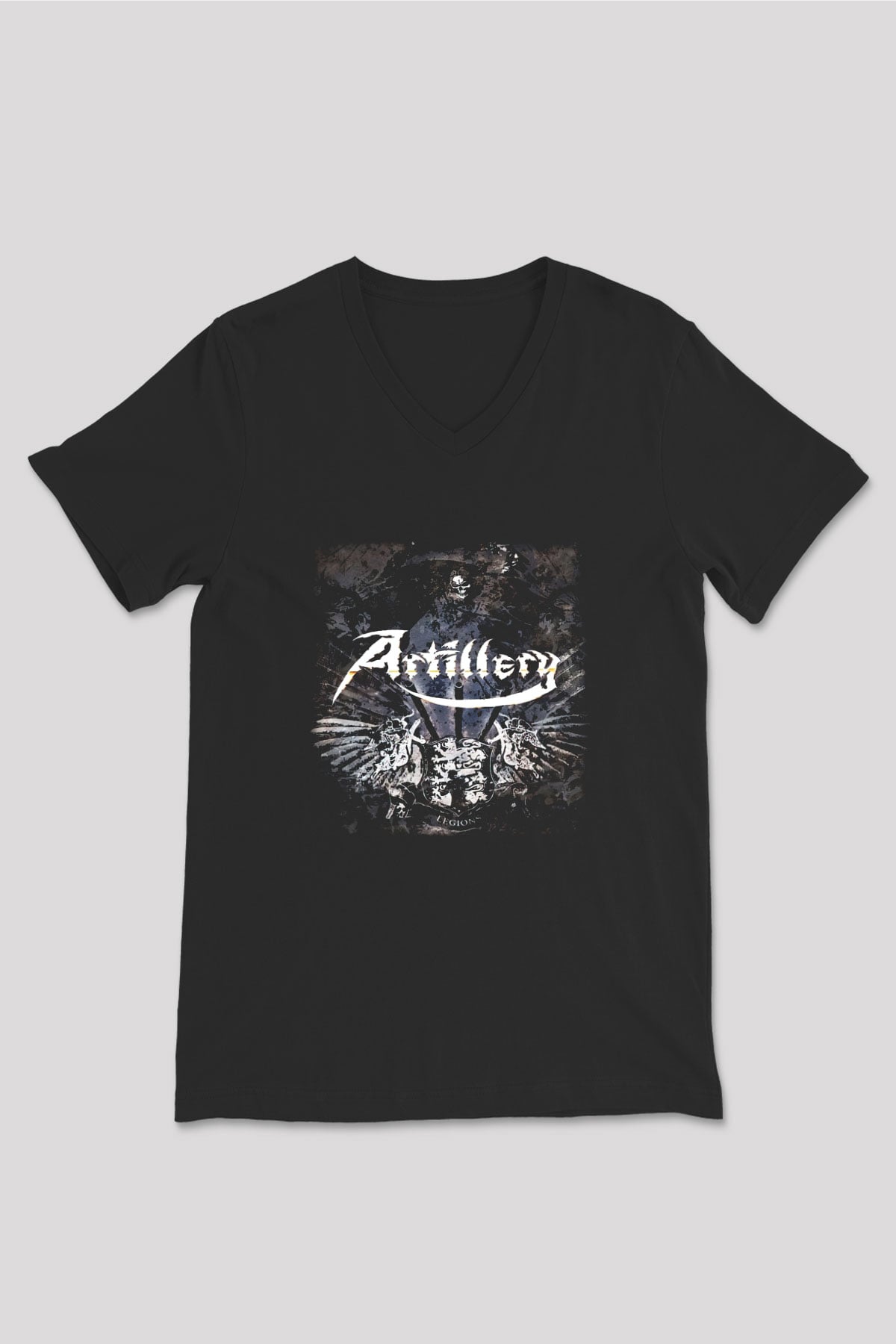 Artillery Siyah Unisex V Yaka Tişört T-Shirt