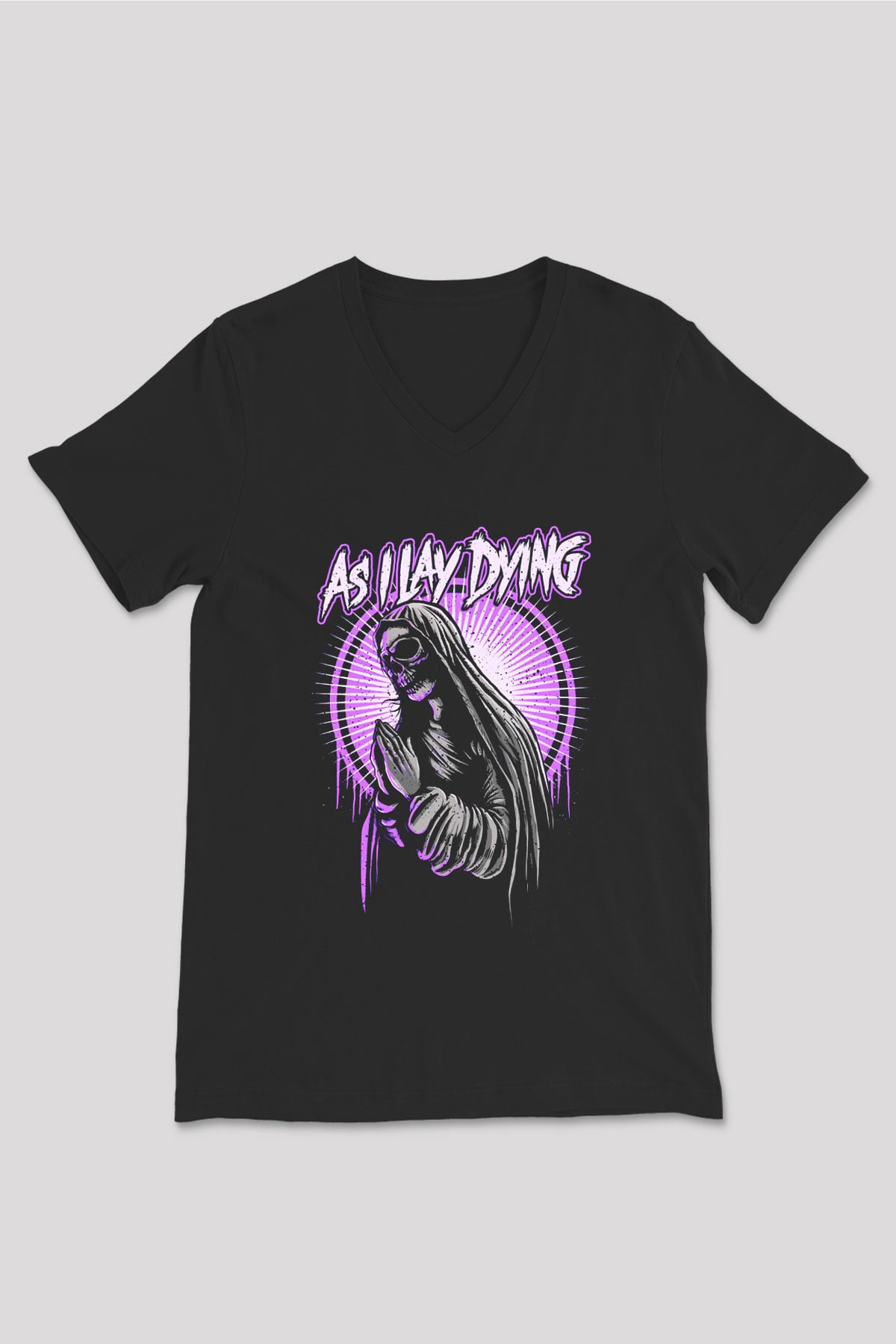 As I Lay Dying Siyah Unisex V Yaka Tişört T-Shirt