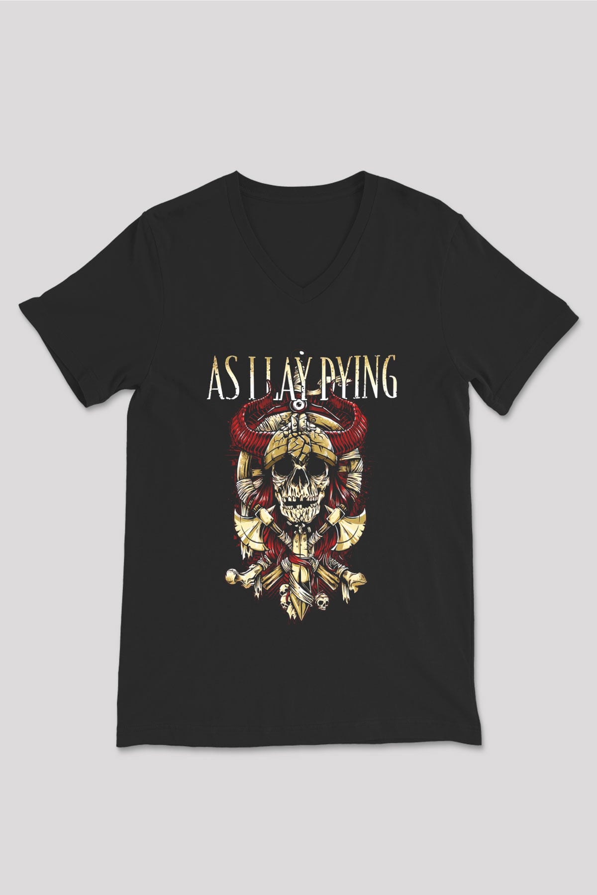 As I Lay Dying Siyah Unisex V Yaka Tişört T-Shirt