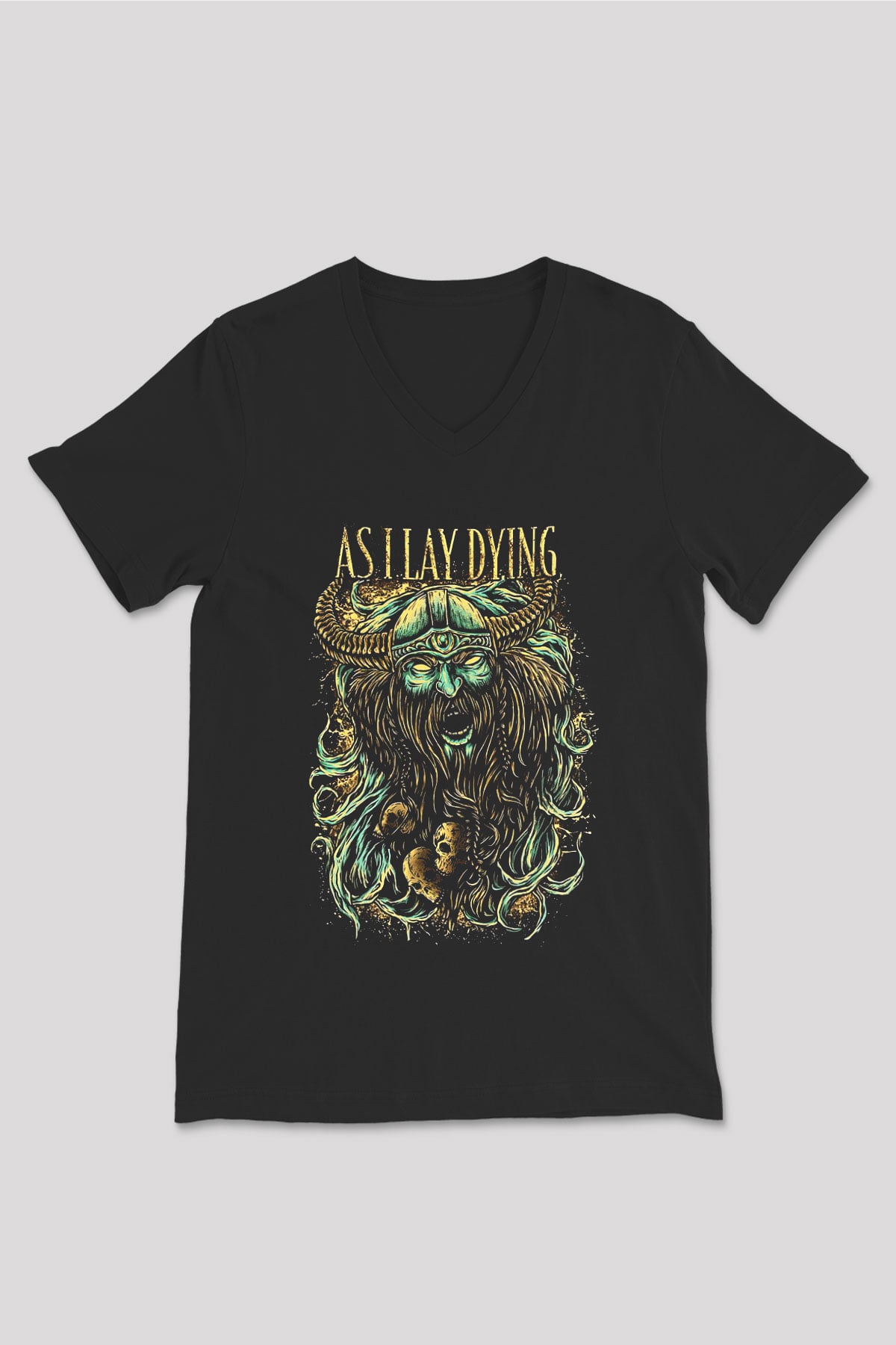 As I Lay Dying Siyah Unisex V Yaka Tişört T-Shirt