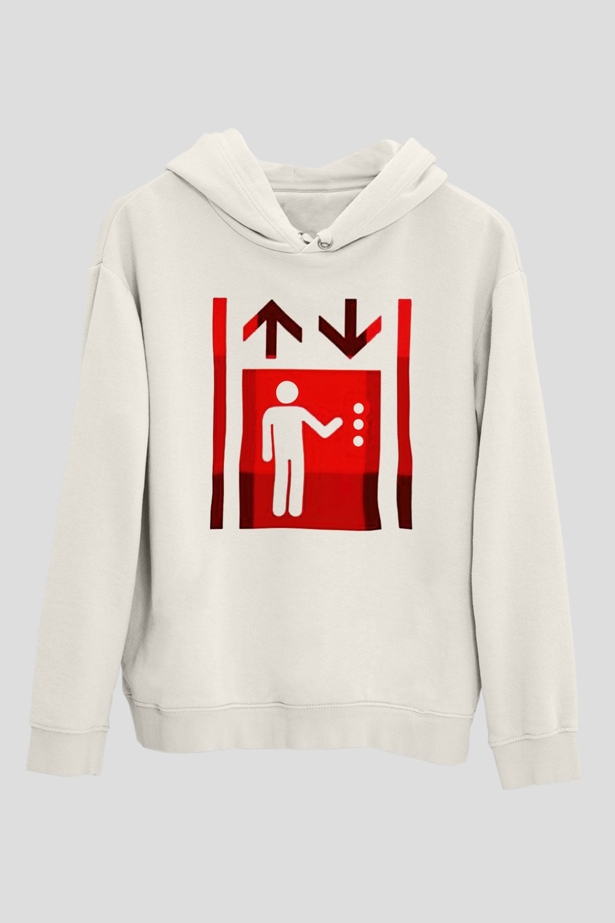 Asansörcü Beyaz Unisex Hoodie