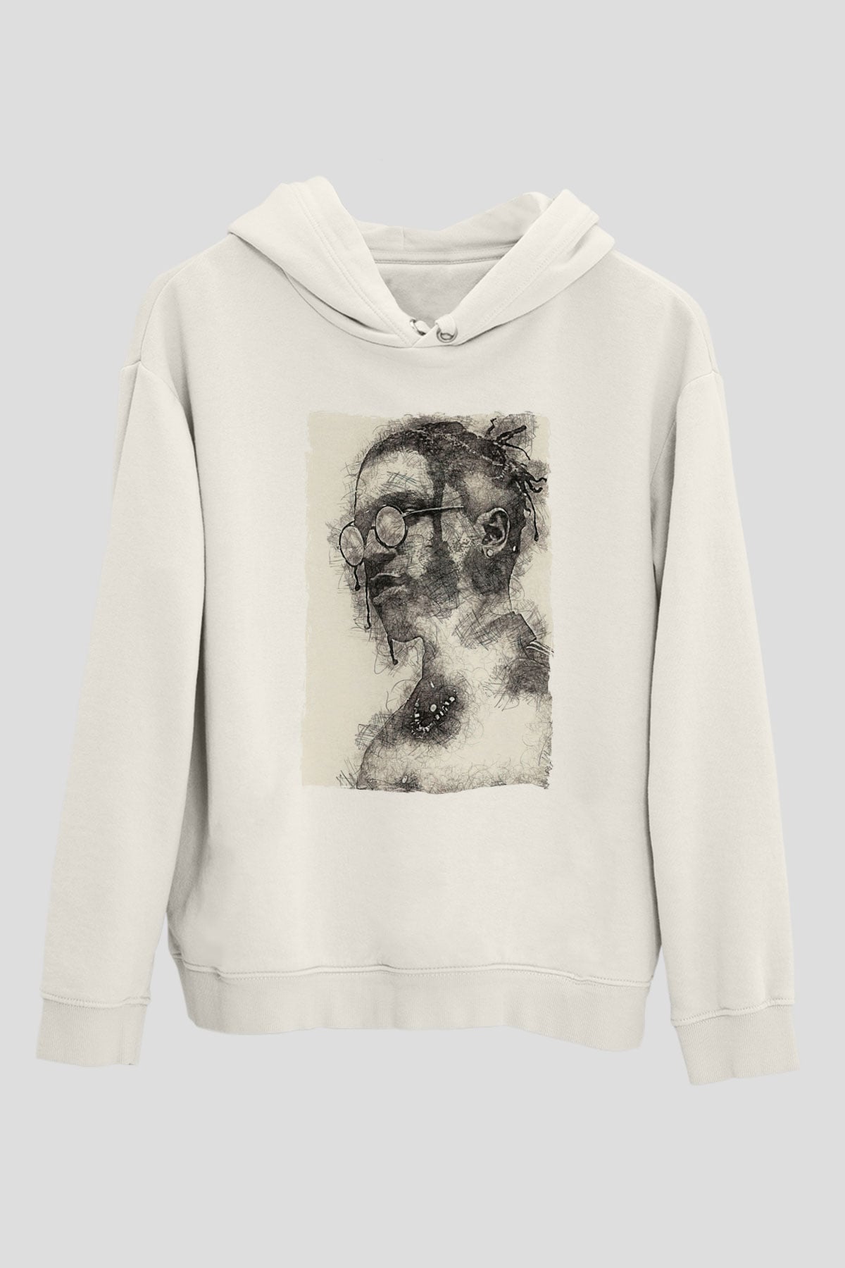 ASAP Mob Beyaz Unisex Kapüşonlu Sweatshirt