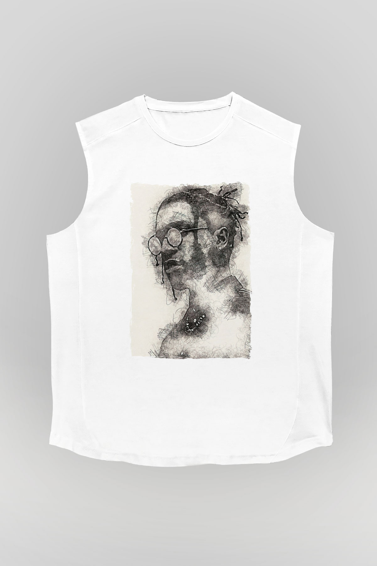 ASAP Mob Beyaz Unisex Kolsuz Tişört