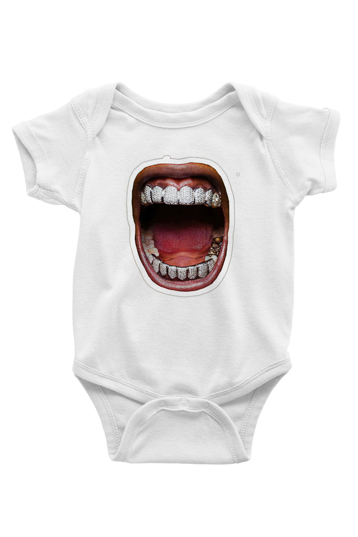 Asap Rocky Baskılı Beyaz Unisex Bebek Body - Zıbın