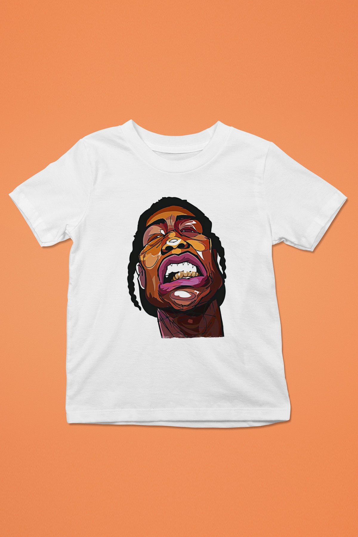 Asap Rocky Baskılı Beyaz Unisex Beyaz Çocuk Tişört - Tshirt
