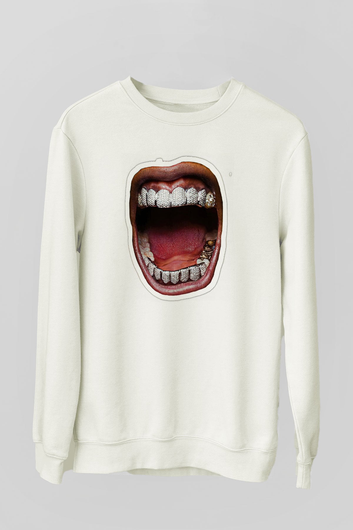 Asap Rocky Baskılı Beyaz Unisex Sweatshirt