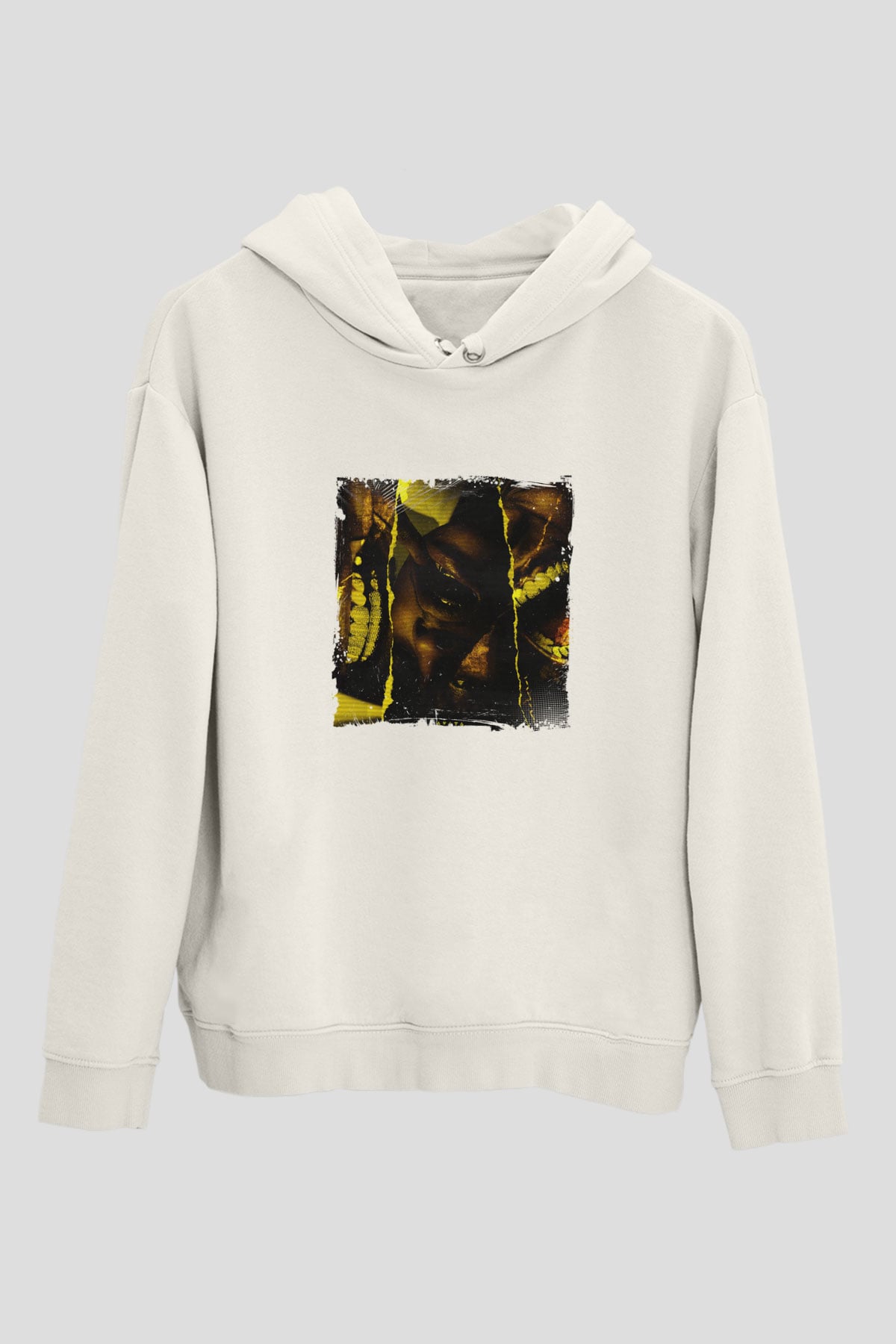 ASAP Rocky Baskılı Unisex Beyaz Hoodie