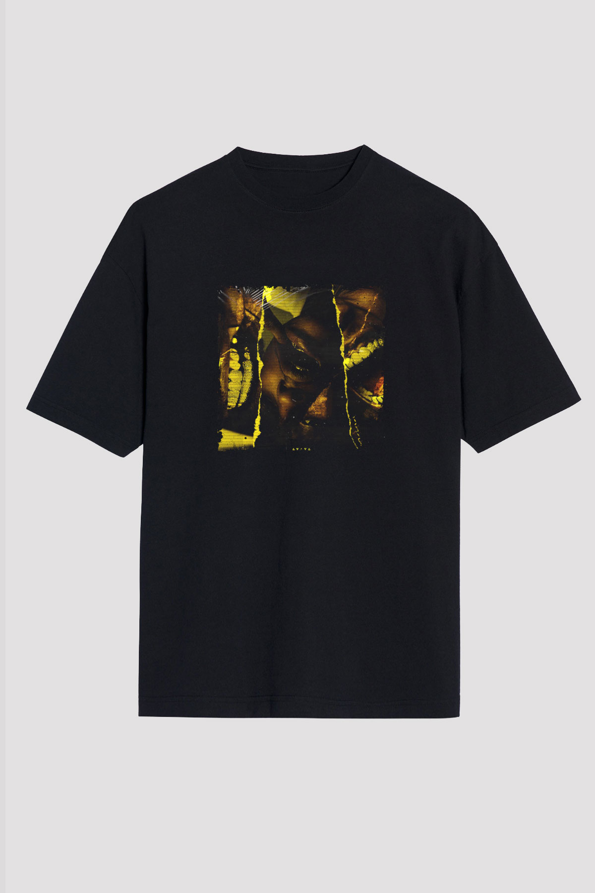 ASAP Rocky Baskılı Unisex Oversize Siyah Tişört