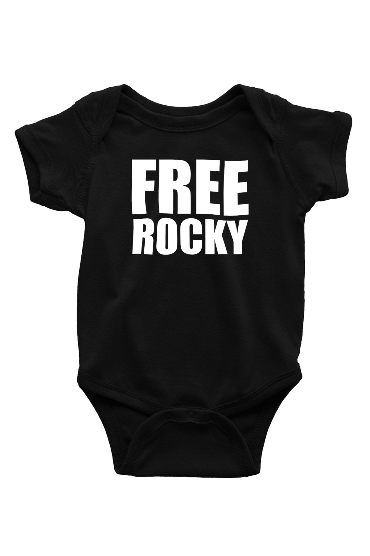 Asap Rocky Baskılı Unisex Siyah Bebek Body - Zıbın
