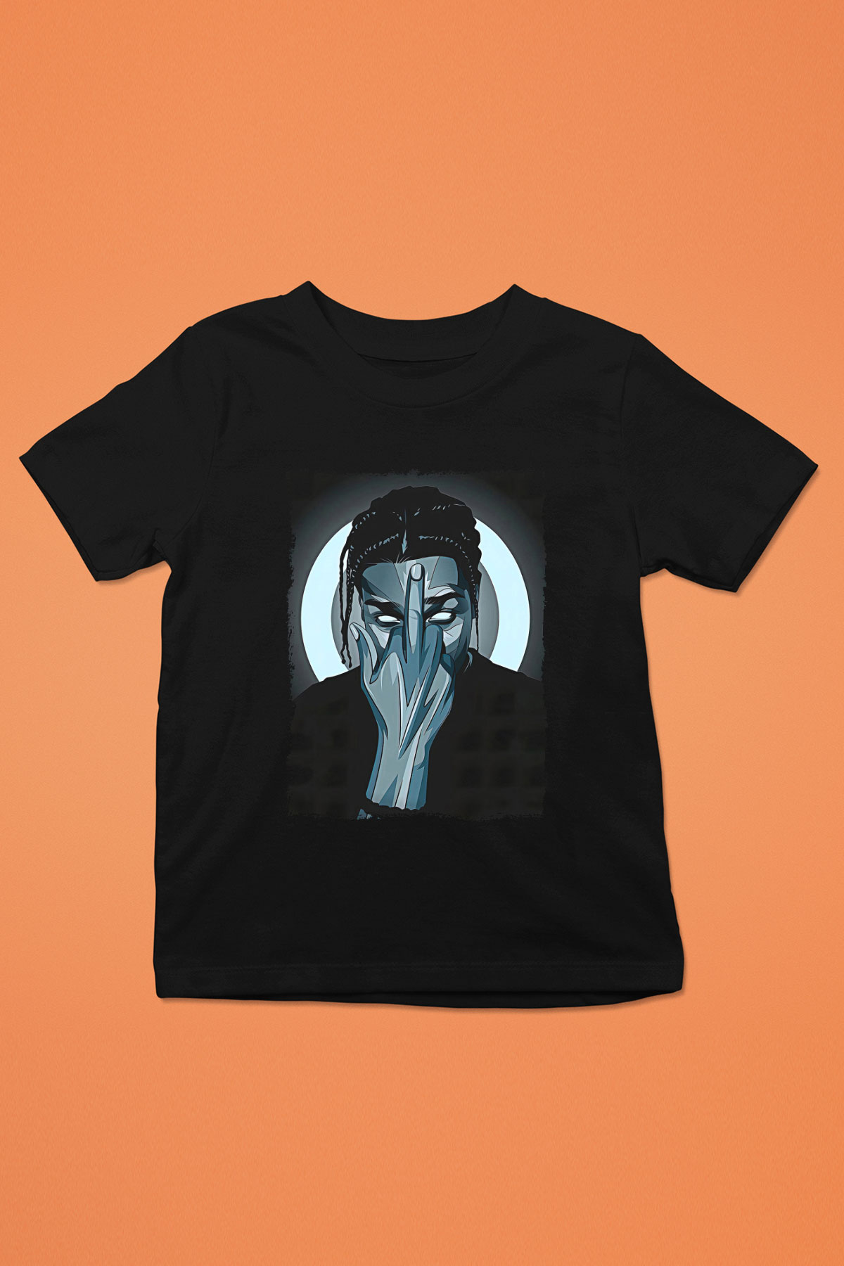 Asap Rocky Baskılı Unisex Siyah Çocuk Tişört - Tshirt