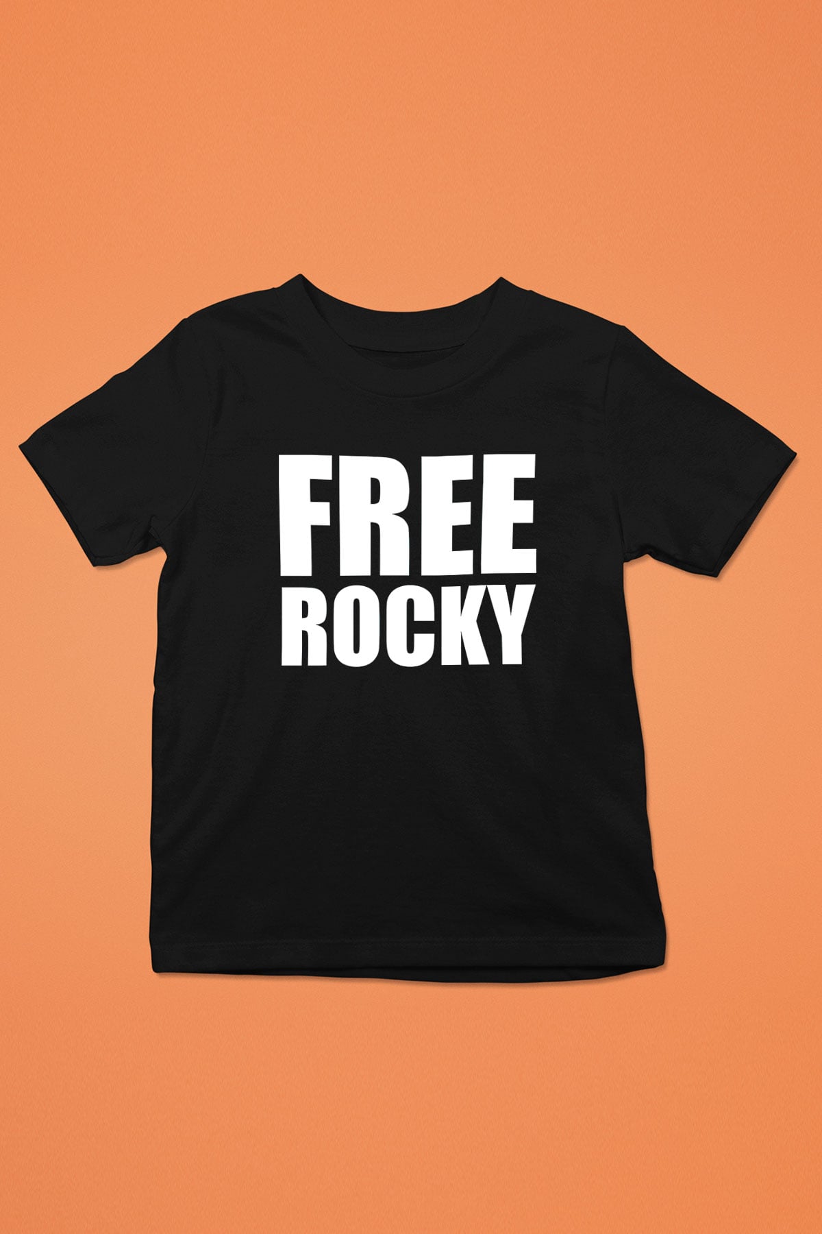 Asap Rocky Baskılı Unisex Siyah Çocuk Tişört - Tshirt