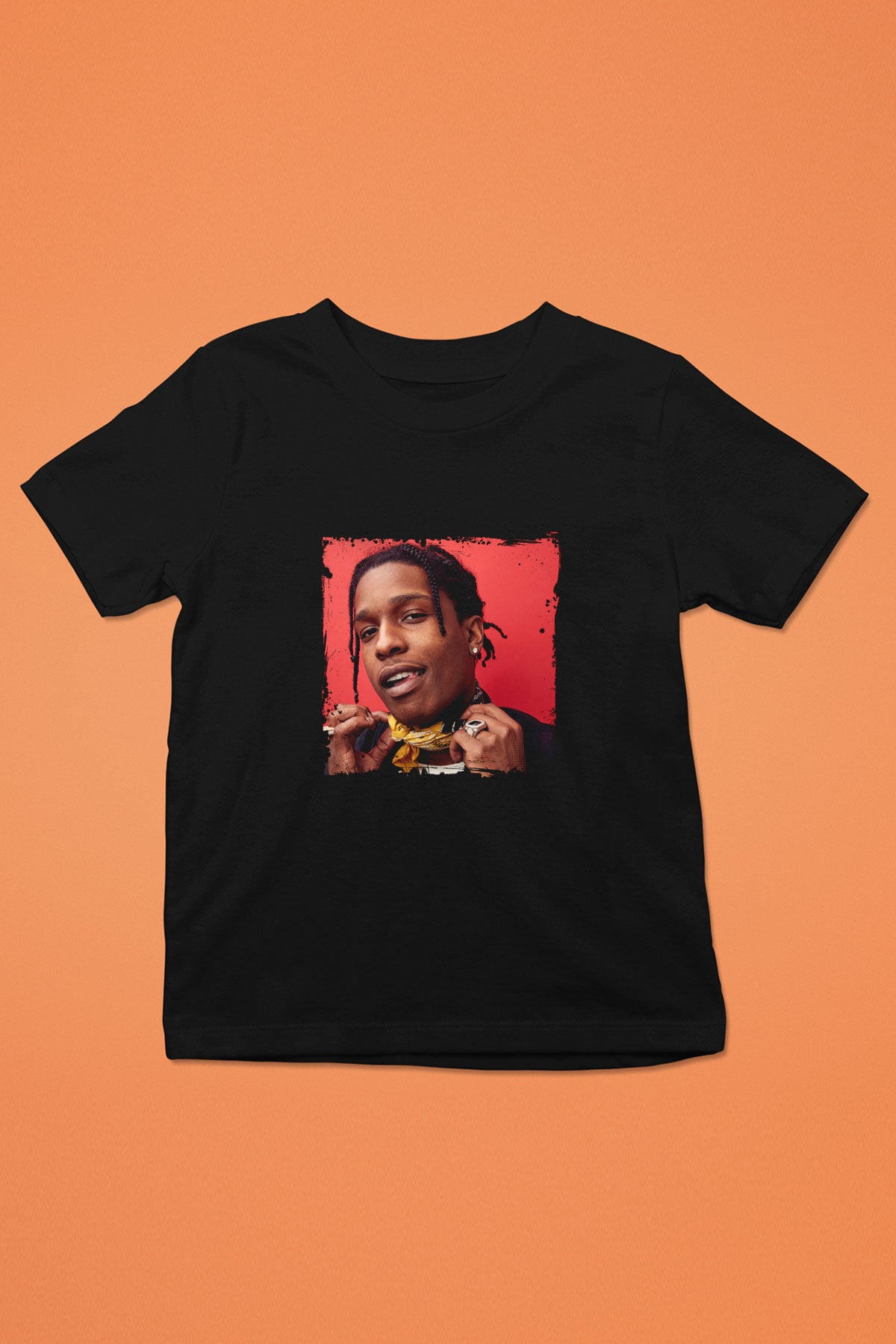 ASAP Rocky Baskılı Unisex Siyah Çocuk Tişört