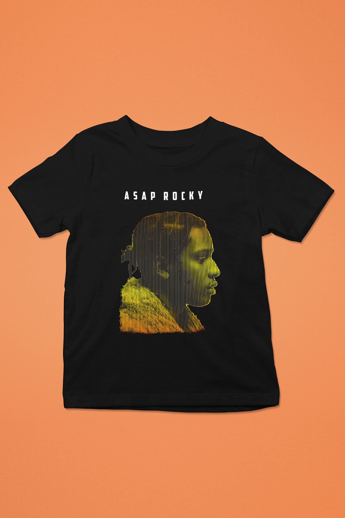 Asap Rocky Baskılı Unisex Siyah Çocuk Tişört - Tshirt
