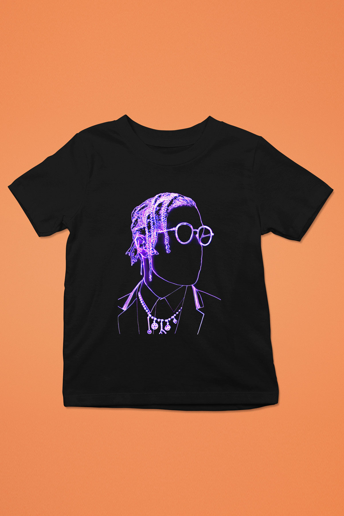 Asap Rocky Baskılı Unisex Siyah Çocuk Tişört - Tshirt