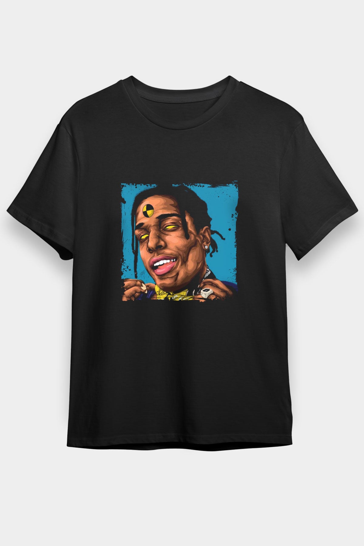 ASAP Rocky Baskılı Unisex Siyah Tişört