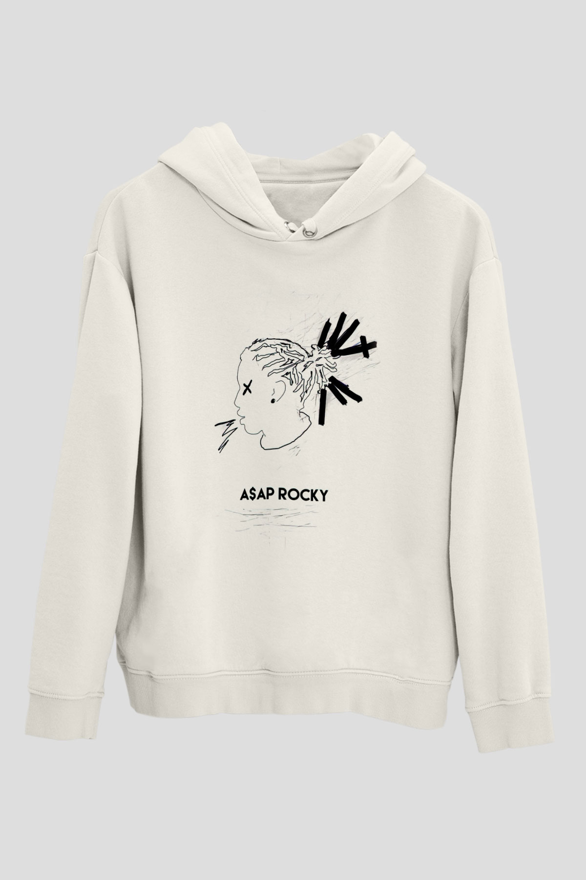 ASAP Rocky Beyaz Unisex Kapşonlu Sweatshirt