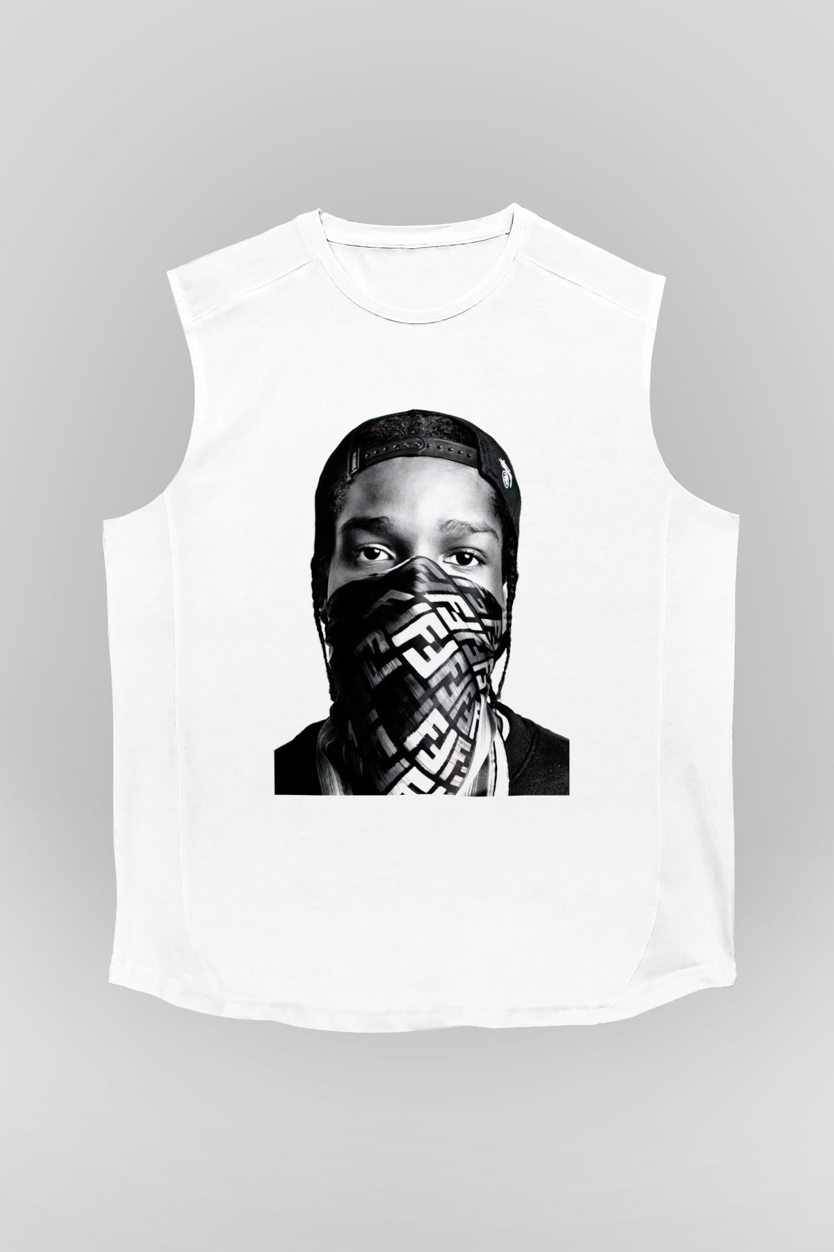 ASAP Rocky Beyaz Unisex Kolsuz Tişört