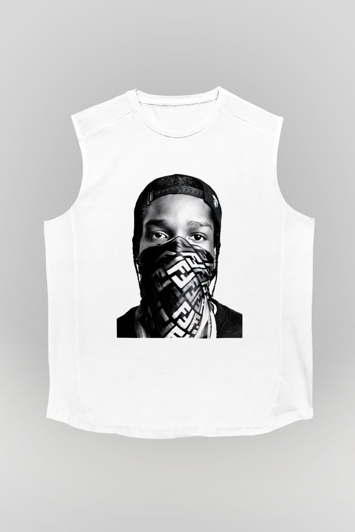 ASAP Rocky Beyaz Unisex Kolsuz Tişört
