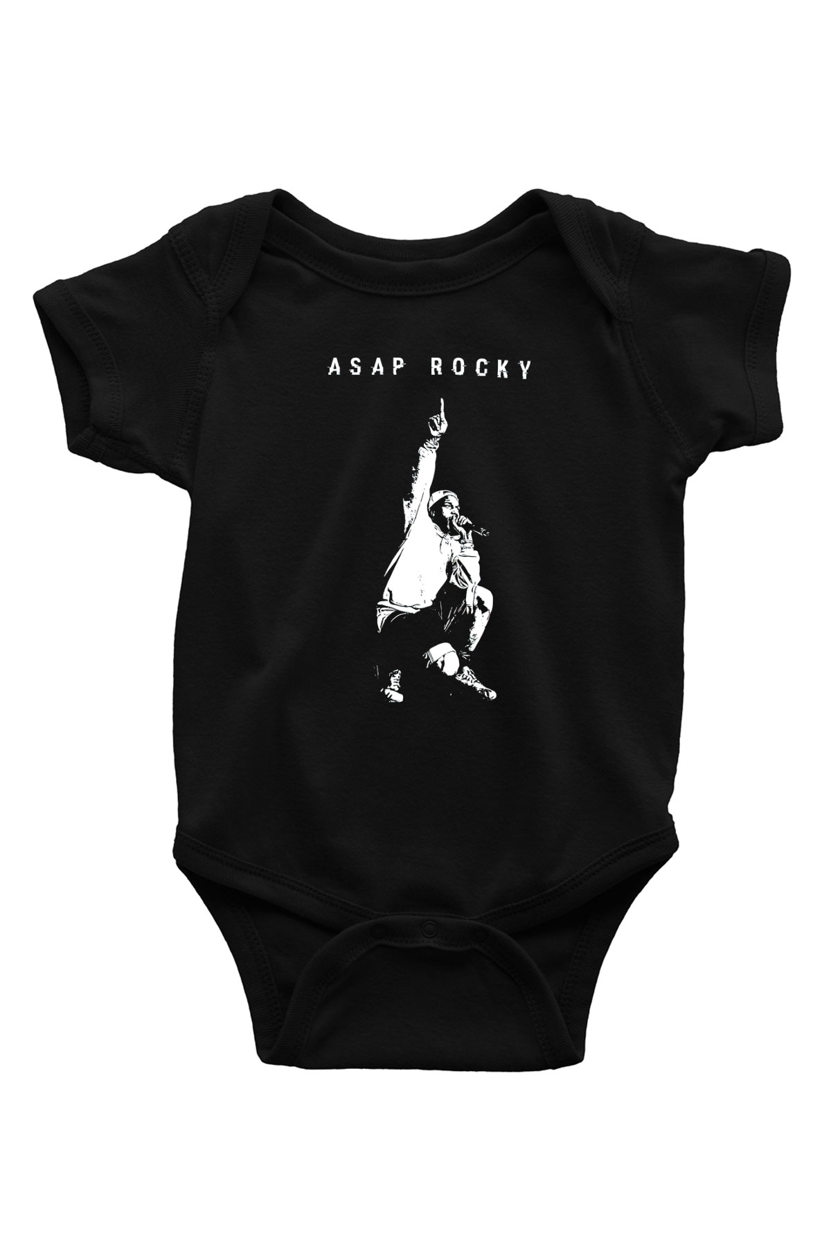 ASAP Rocky Siyah Bebek Body - Zıbın