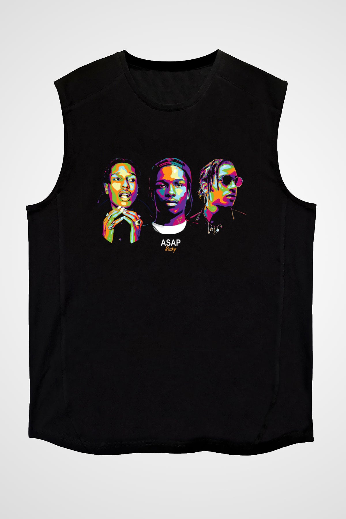 ASAP Rocky Siyah Unisex Kolsuz Tişört