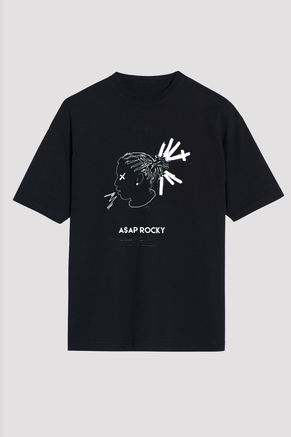 ASAP Rocky Siyah Unisex Oversize Tişört T-Shirt