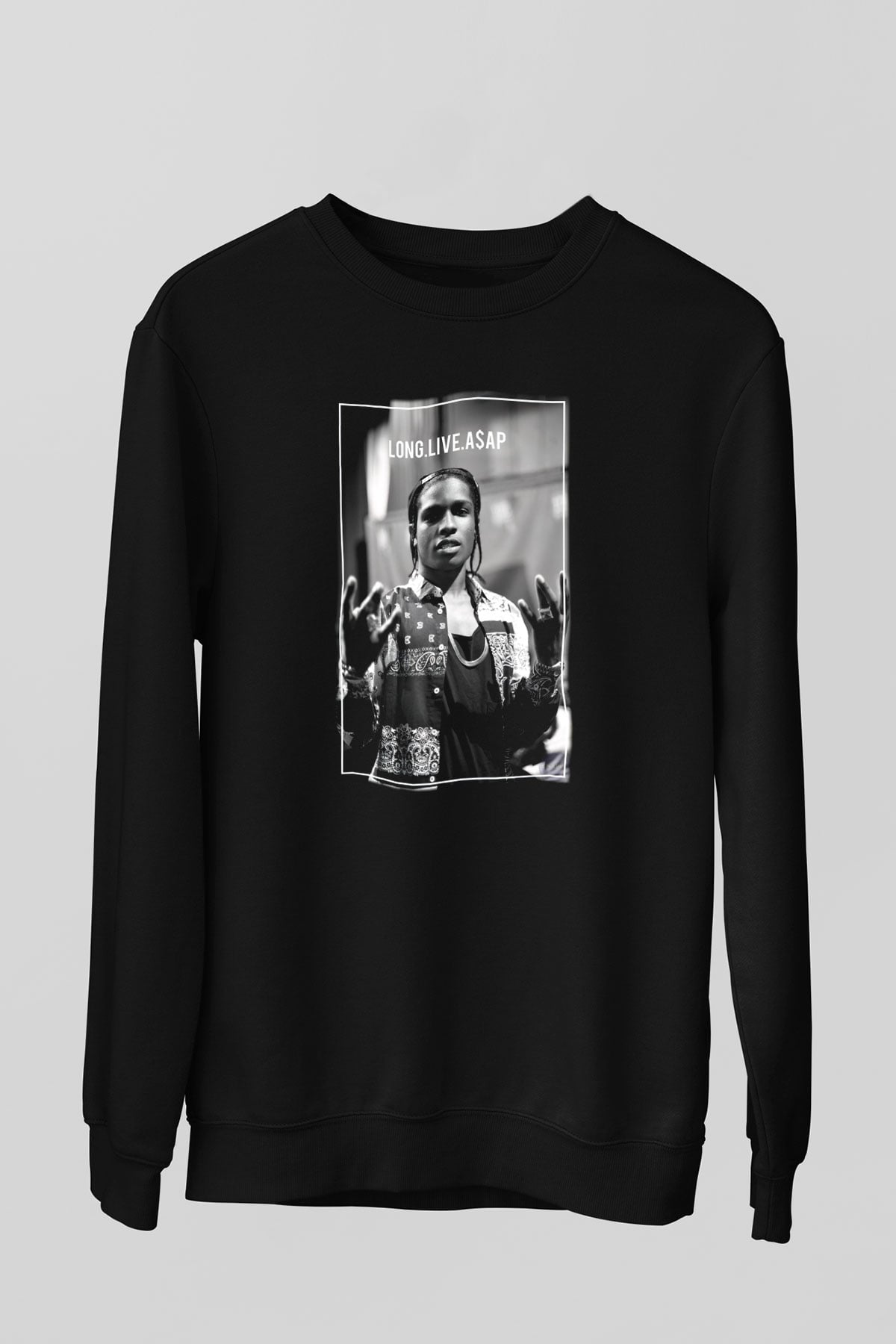 ASAP Rocky Siyah Unisex Sweatshirt
