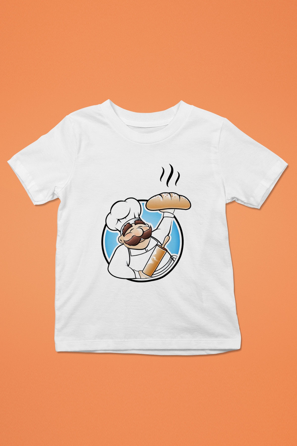 Aşçı Baskılı Beyaz Unisex Çocuk Tişört