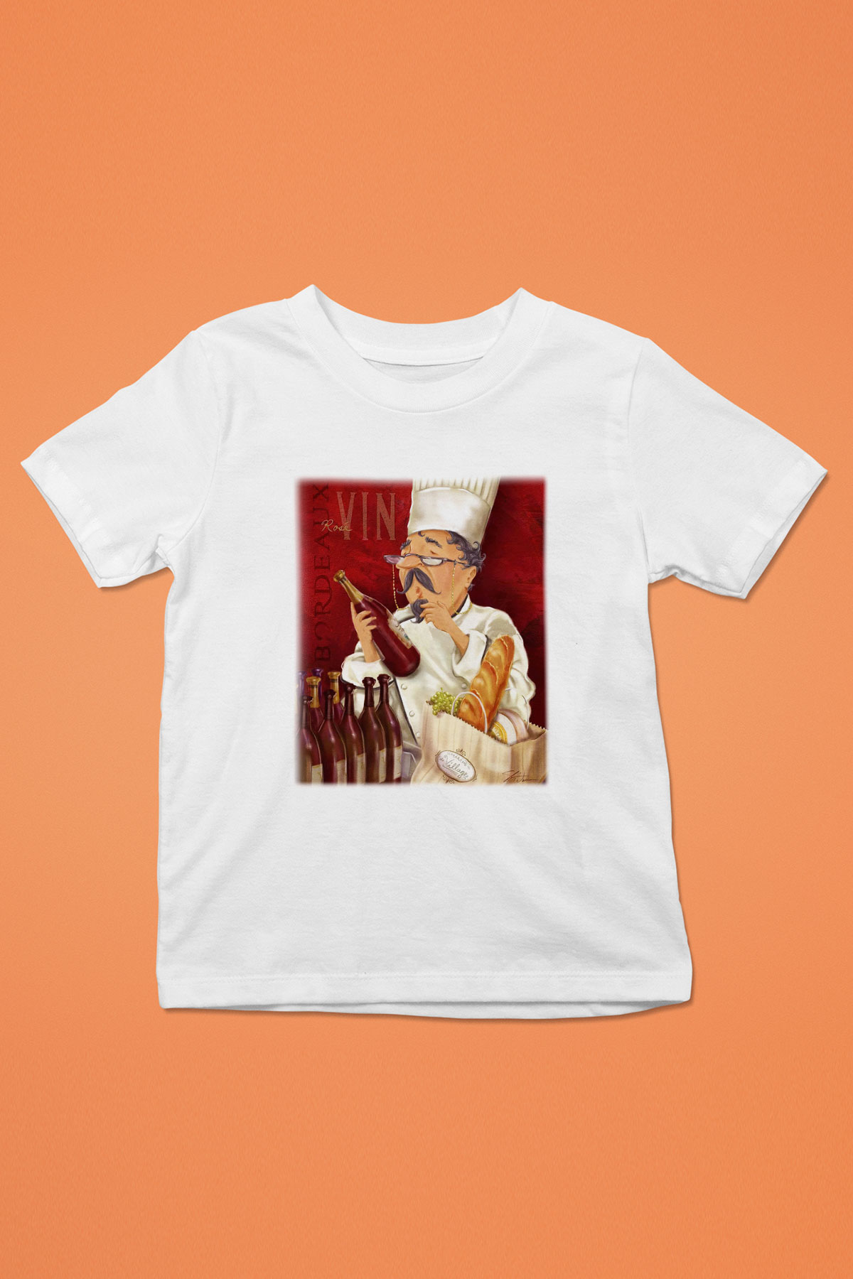 Aşçı Baskılı Beyaz Unisex Çocuk Tişört