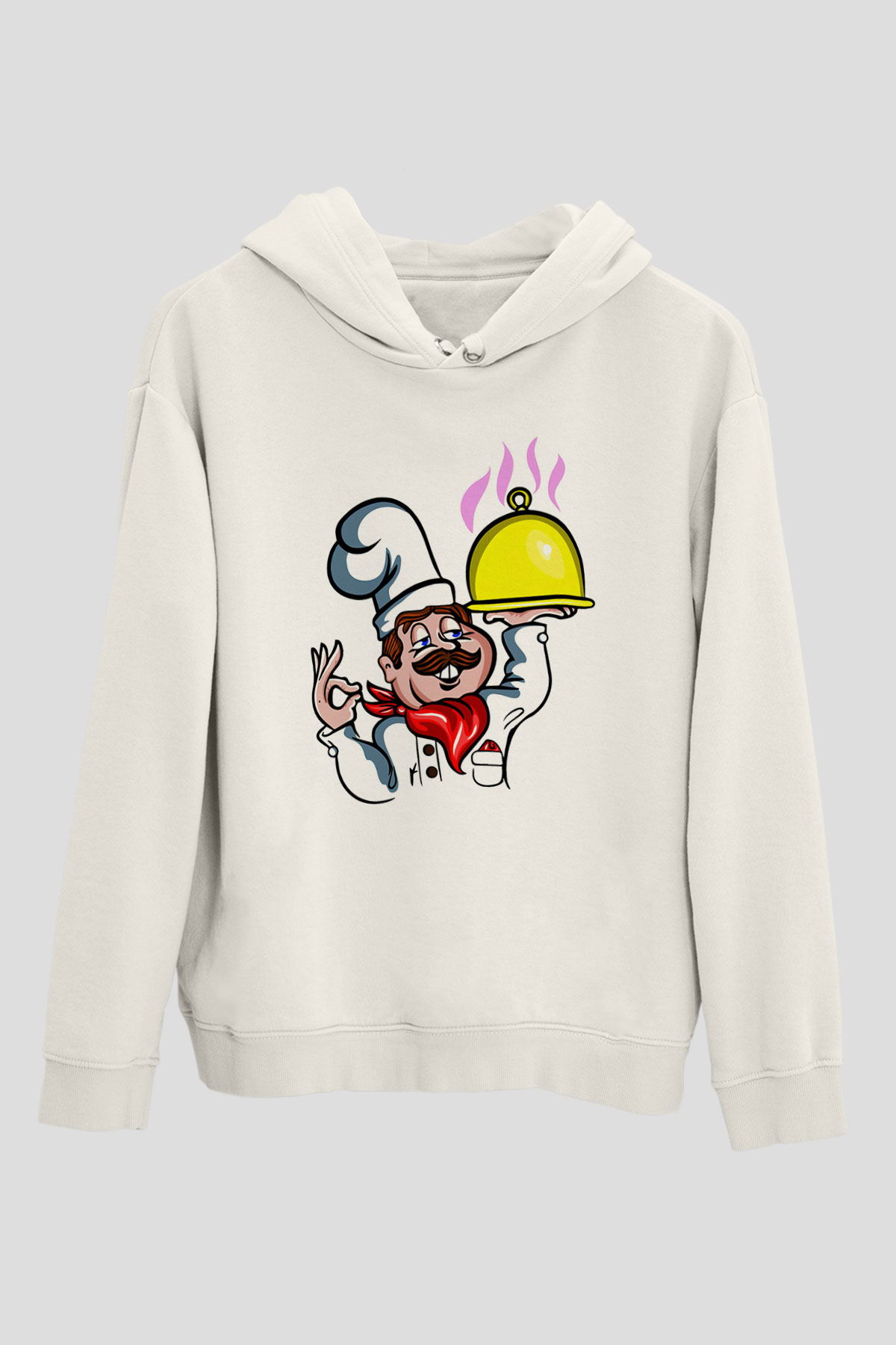 Aşçı Beyaz Unisex Hoodie