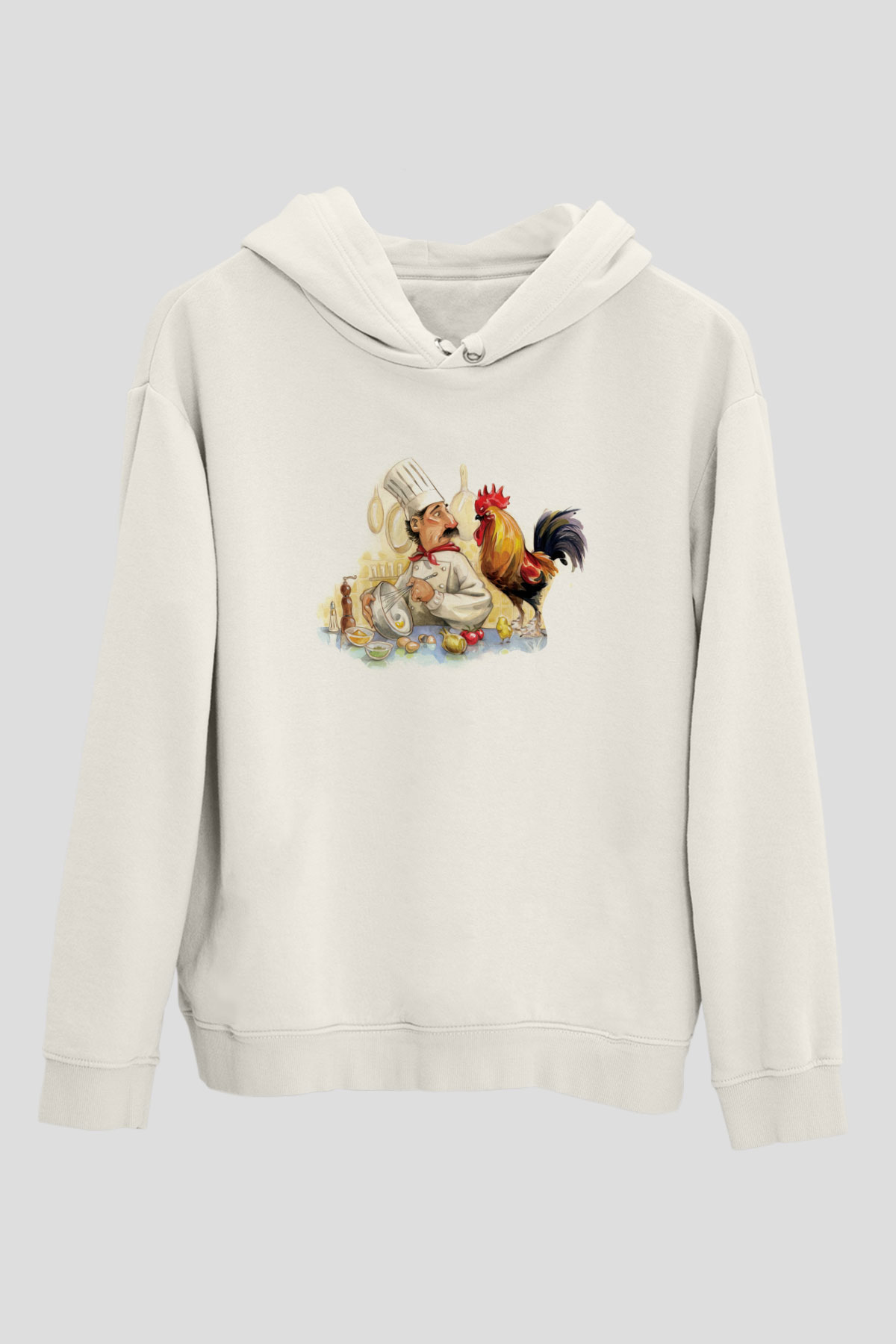 Aşçı Beyaz Unisex Hoodie