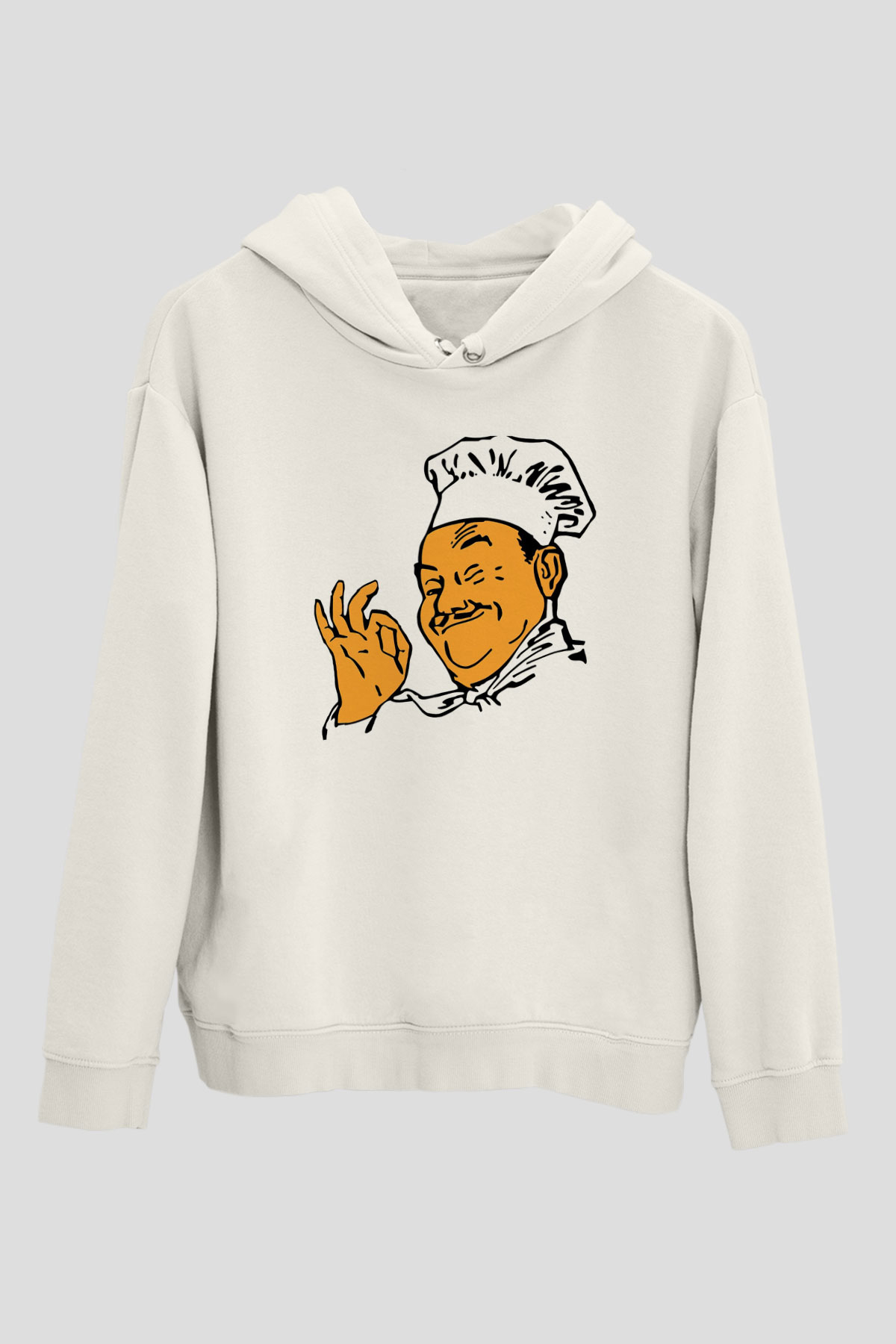 Aşçı Beyaz Unisex Hoodie