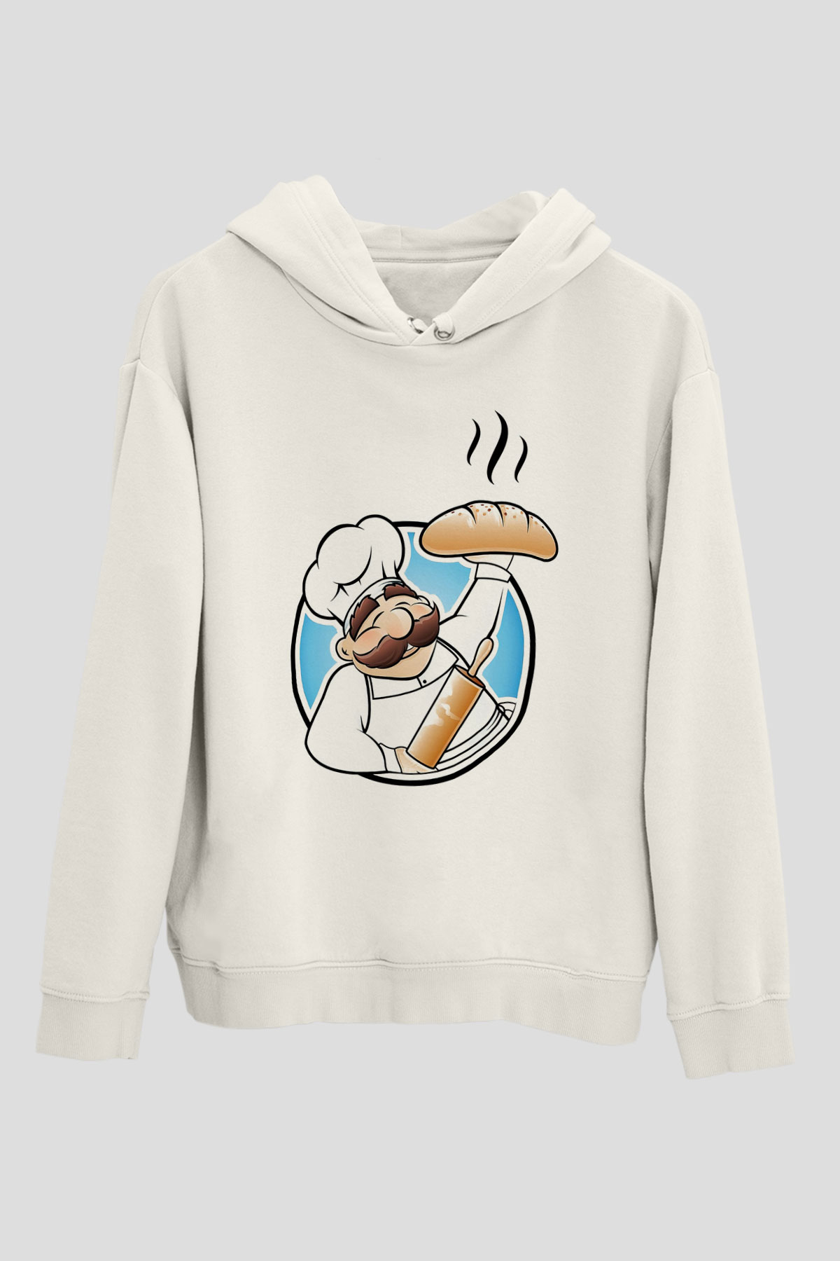 Aşçı Beyaz Unisex Hoodie