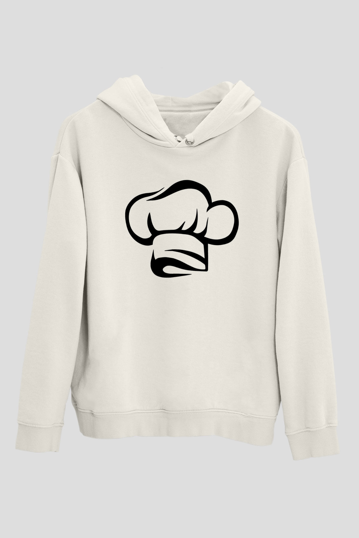 Aşçı Beyaz Unisex Hoodie