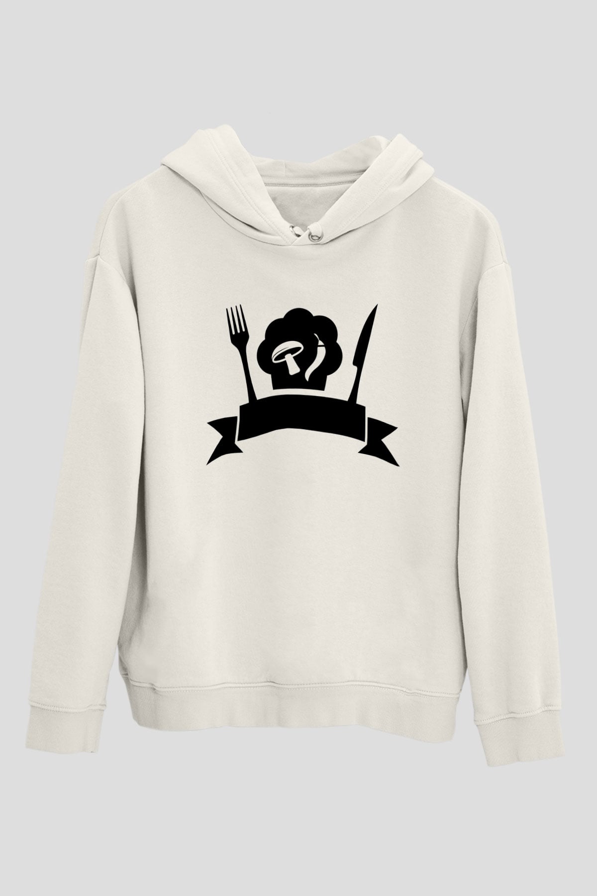 Aşçı Beyaz Unisex Hoodie