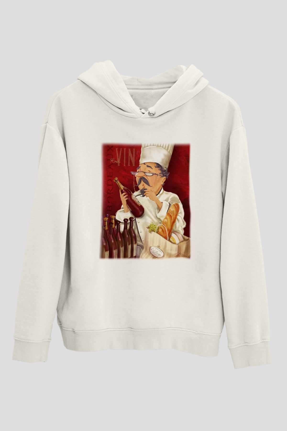 Aşçı Beyaz Unisex Hoodie