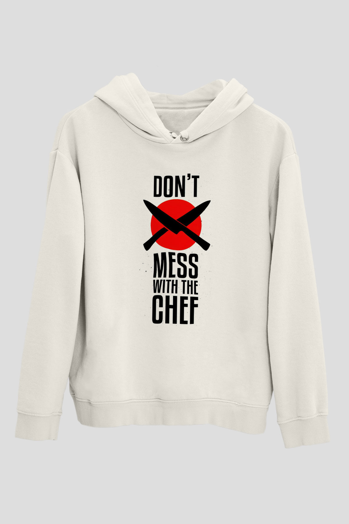 Aşçı Beyaz Unisex Kapüşonlu Sweatshirt
