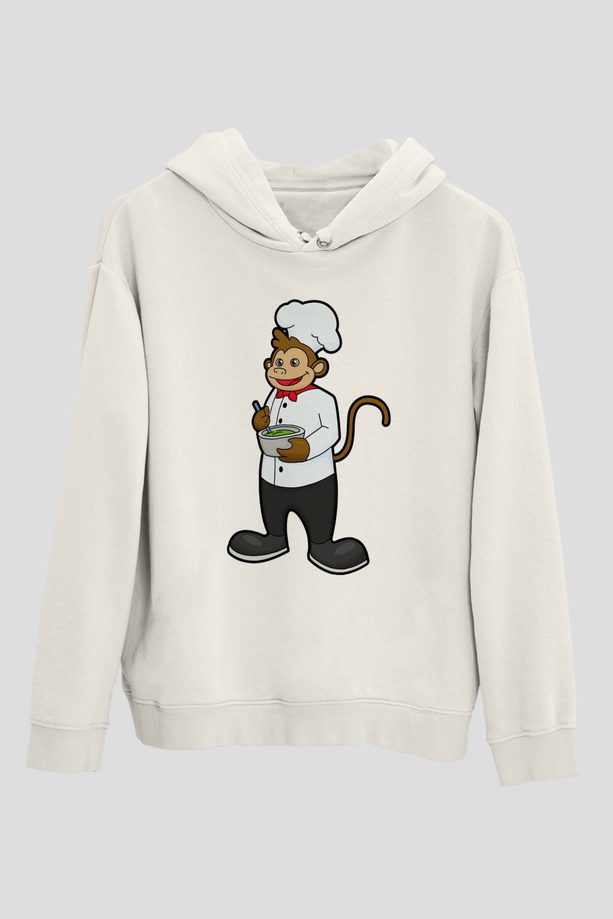 Aşçı Beyaz Unisex Kapüşonlu Sweatshirt