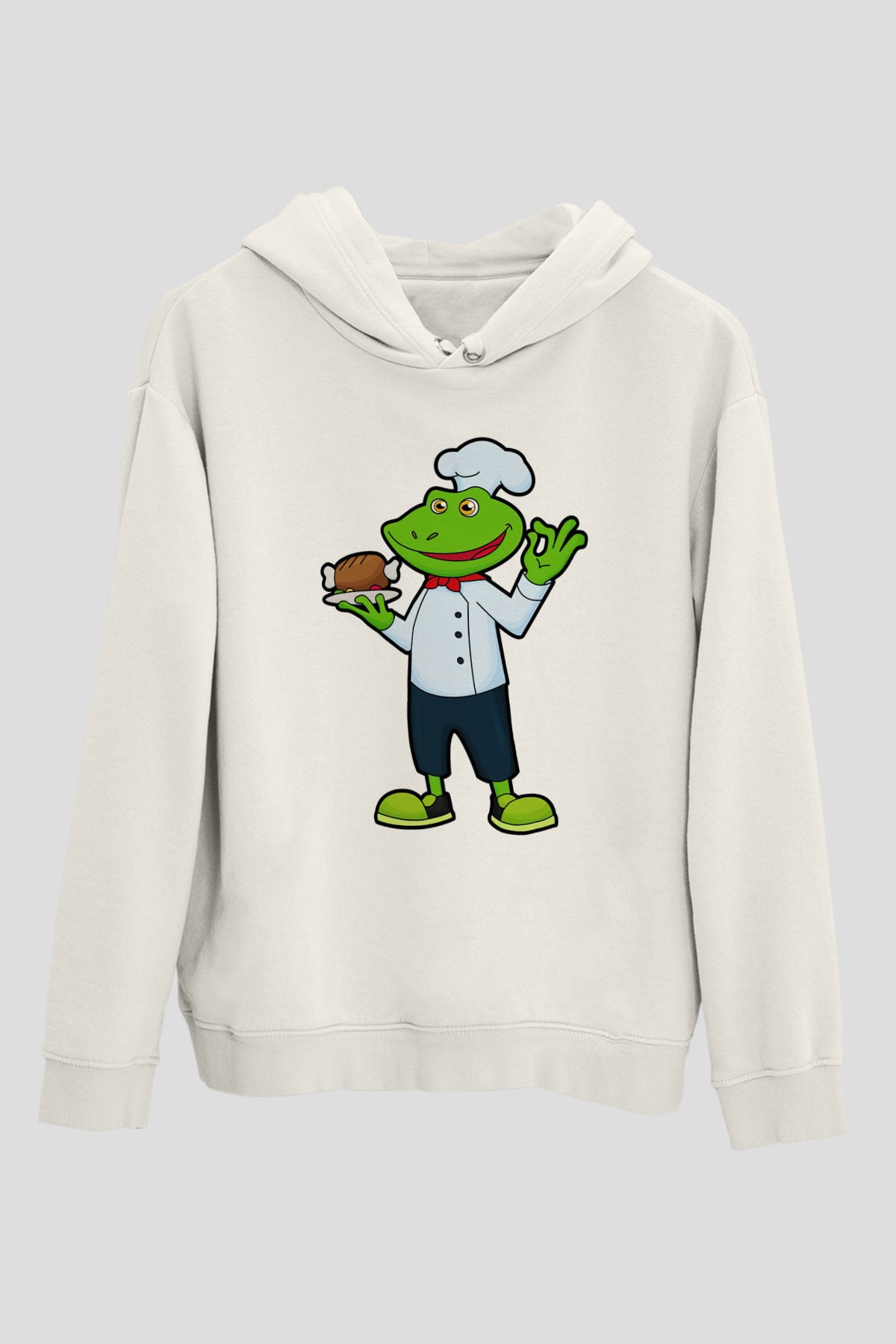 Aşçı Beyaz Unisex Kapüşonlu Sweatshirt